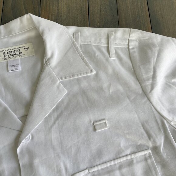 Disney Worldwide Services Cast Member White Button Short Sleeve Mens Large (N8) - Picture 3 of 9